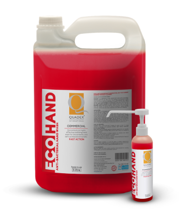 Quadex Commercial, Ecohand Anti Bacterial Hand Wash, 500ml 5Lt container sizes