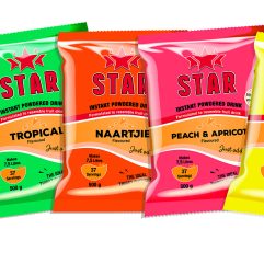 Star Cooldrink Powder 500gr Cocopine Tropical Naartjie Peach&Apricot Orange